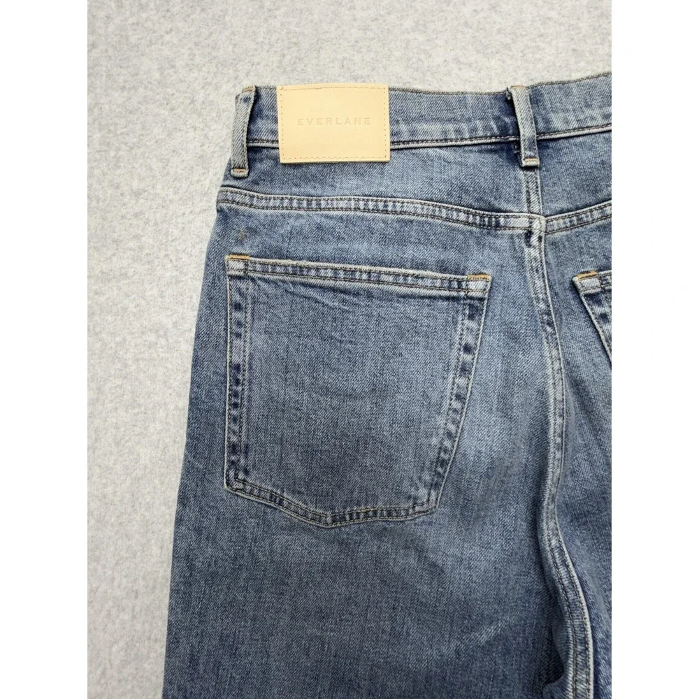 Everlane‎ The Way High Jeans Womens 27R Blue Medium Wash High Rise Wide Leg Crop